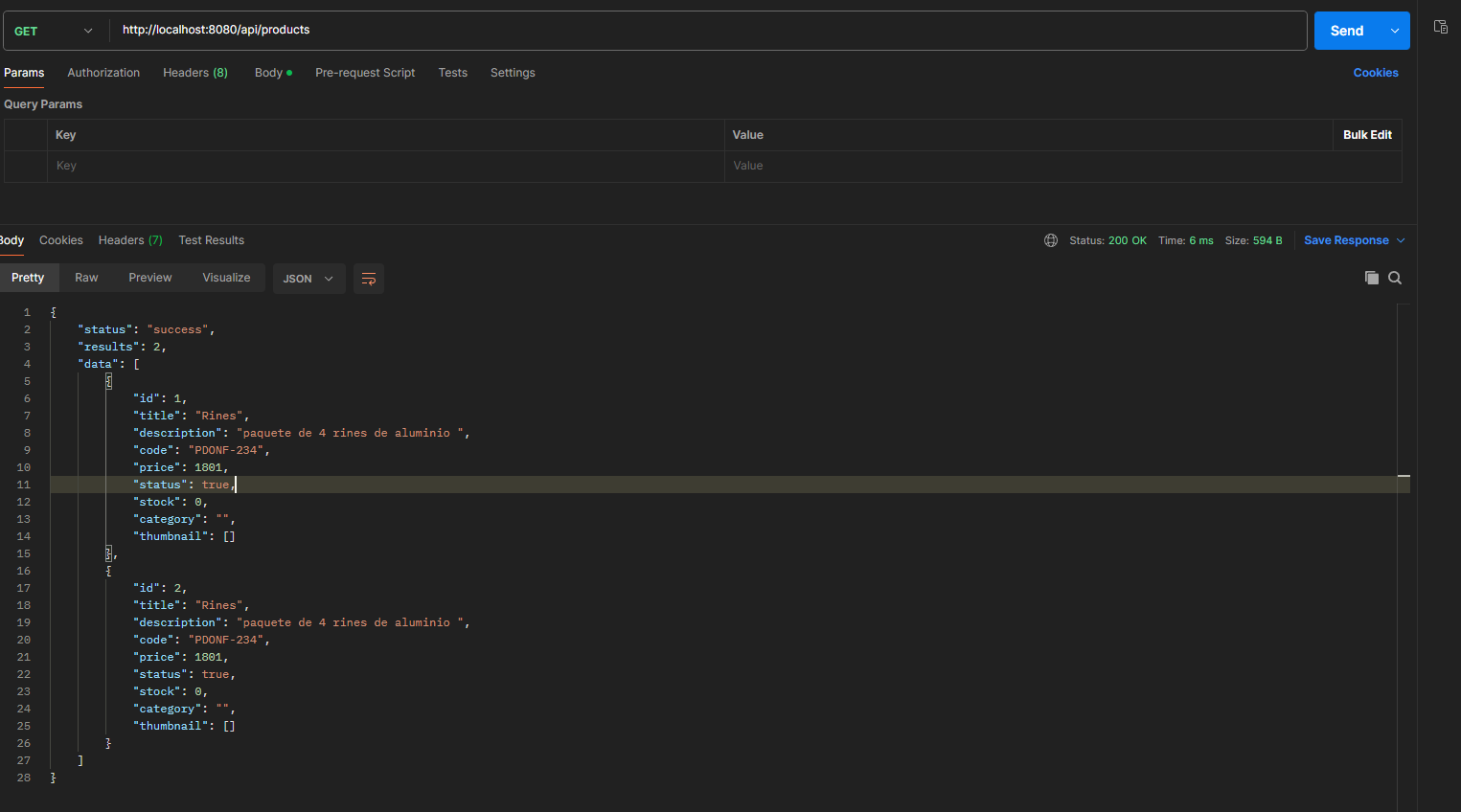 Api Rest Ecommerce